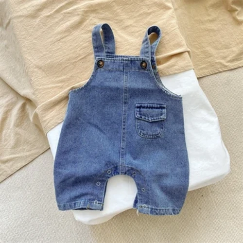 Printemps et automne nouveau-né bébé garçons jarretelles pantalon Simple solide réglable Denim coréen mignon mode doux décontracté