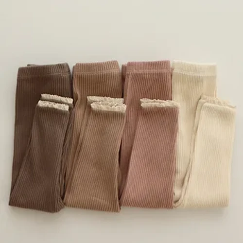 Leggings Fa'ato'a Fanau Mo La'ei Pepe Teine Pepe Tamaiti Ivi'i I'uga Igoa Ma'a Leggings Lace Va'e gutu Pa'epa'e ofuvae Pepe.