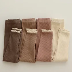 Quần Legging Sơ Sinh Cho Quần Áo Bé Gái Trẻ Sơ Sinh Trẻ Em Gân Cotton Chắc Chắn Quần Legging Ren Chân Miệng Quần Skinny Quần Áo Cho Bé