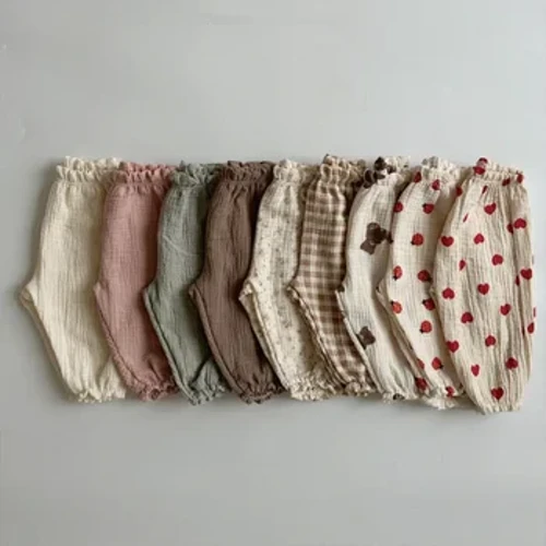Mùa Hè Mới Quần Cho Bé 2023 Hàn Quốc Trẻ Em Mùa Xuân Cotton Hữu Cơ Gấu Hổ In Hoa Quần Bé Trai Và Bé Gái Đèn Lồng quần