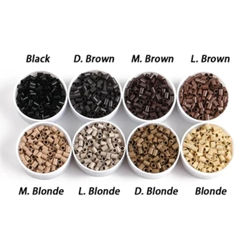 1000 Pcs/Botol 3.0X2.4X4.0 Mm Hitam MINI Euro Kunci Lurus Tembaga Mikro Tabung Non Flared Mikro Cincin Link untuk Bulu Rambut