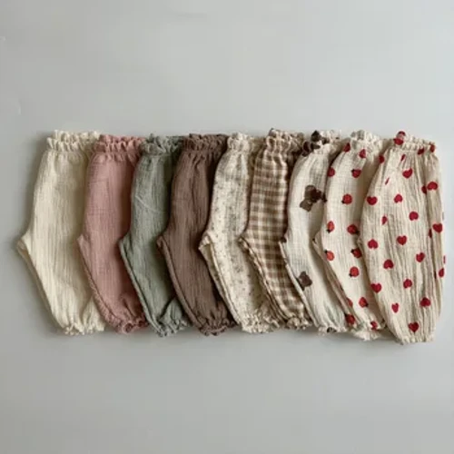 Mùa Hè Mới Quần Cho Bé 2023 Hàn Quốc Trẻ Em Mùa Xuân Cotton Hữu Cơ Gấu Hổ In Hoa Quần Bé Trai Và Bé Gái Đèn Lồng quần