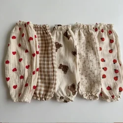 Mùa Hè Mới Quần Cho Bé Hàn Quốc Trẻ Em Xuân Hữu Cơ Cotton Ngắn Gấu Hổ In Hoa Quần Bé Trai Và Bé Gái Đèn Lồng Quần