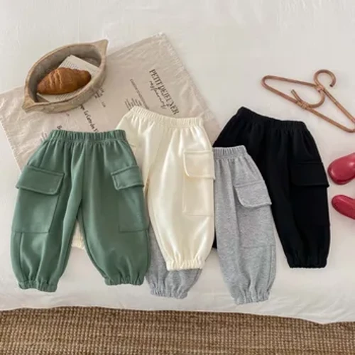 Pantalones para bebés de 0 a 3 años, estilo coreano, niño con estilo, monos lisos para bebé, parte inferior para primavera y otoño