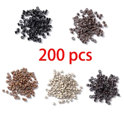 200pcs Micro Ring Silicone Bead Extension Rings Tubes Accessory Fashion Salon Hairstylist Tools Link Microring no ka lauoho hulu.