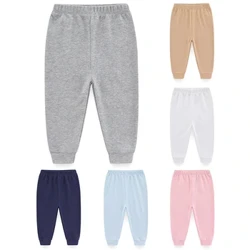 1 Darn Unisex Lliw Solid Pant Merch Baban Newydd-anedig 0-24M Cotwm Bachgen Bach Pant Trowsus Pyjama yr Hydref Coesau'r Haf
