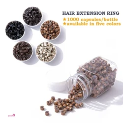 Cincin Rambut 100 Pcs 5 Mm Silikon Dilapisi Cincin Mikro Link Manik-manik untuk I Tip Rambut Alat Ekstensi