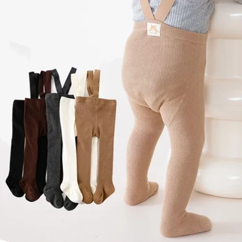 Fréijoer Baby Strumpf Soft gekämmt Koteng Kanner Leggings Solid Faarf Jongen a Meedercher Pantyhose Fir 0-3Y