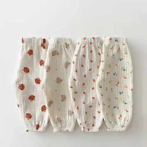 Barnkläder Sommar & Vår Nya tecknade byxor Mjuka Nyfödda Baby Lös Solskyddsmedel Tunna Leggings för småbarn pojkar och flickor