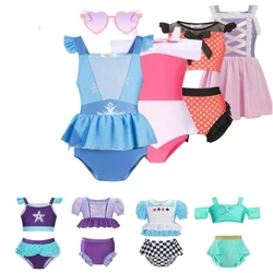 Bé Gái Áo Tắm Bạch Tuyết & Công Chúa Elsa Đồ Bơi Alice Kid Đi Biển Đồ Bơi Minnie 2 Miếng Bơi Quần Áo