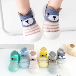 Mùa Xuân Và Mùa Hè Cho Bé Tập Đi Giày Đế Mềm Chống Trơn Trượt Cho Bé Trong Nhà Giày Thoáng Khí Vớ Họa Tiết Gấu