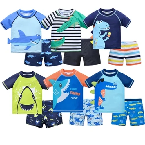 Trẻ em Bé Trai Áo Tắm In Hình Mát 2 Cái/lô 1-7 Tuổi Trẻ Em Mùa Hè Ban Quần Short Trẻ Em Bé Trai Đồ Bơi Đi Biển lướt sóng