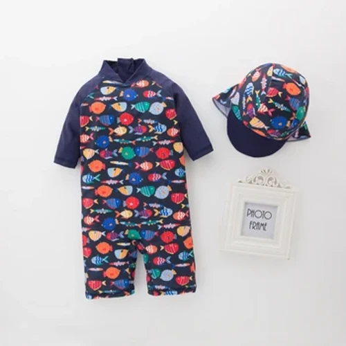 Bébé maillot de bain pour garçon Top qualité crème solaire enfants maillot de bain dessin animé maillot de bain pour bébé motif de poisson petits maillots de bain enfants maillots de bain
