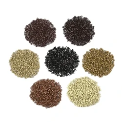 200 Pcs 4.0X2.8X2.8mm Contas de extensão de cabelo Micro anéis/links sem ferramentas de extensões de cabelo de silicone
