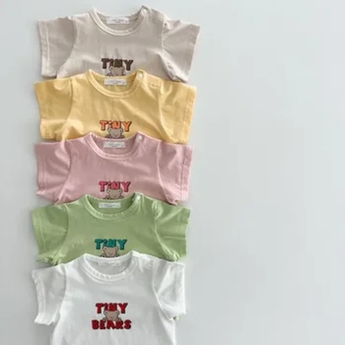 0-6T Kid Bé Gái Áo Thun Hoạt Hình Tập Đi Mùa Hè Trên Quần Áo Trẻ Sơ Sinh Tay Ngắn Tee Dễ Thương Bông Ngọt Ngào Chui Đầu trẻ Em Trang Phục