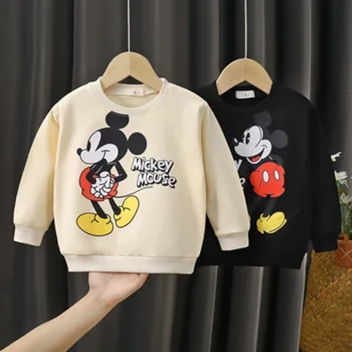 Izingubo Zezingane Ezineminyaka engu-0-4 UMickey Uphrinte Ihembe Lezingane I-Sweatshirt Emikhono Emide Iziqongo Ezisezingeni Eliphansi Imfashini Yopopayi Wemfashini Izingubo Zasekwindla I sweatshi Eli