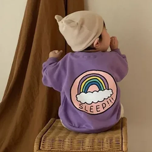 2023 Spring Autumn Izingane Ama-Sweatshirts Avamile Aphrintiwe Opopayi Bezingane Abafana Abanemikhono Emide Aphezulu Kwemfashini Exegayo Izingubo Zama-hoodies Zezingane