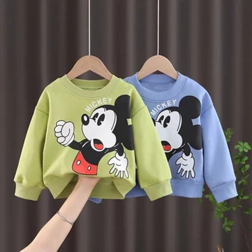 Topuri cu mânecă lungă Mickey Cămașă de bază Moda liberă pentru bebeluși cu guler rotund Hanorac cu glugă pentru copii Îmbrăcăminte de primăvară toamnă 0 1 2 3 4A