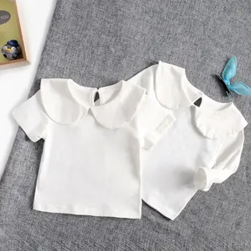 Sanlutoz Kaos Bayi Perempuan Katun Lembut Bayi Lucu Atasan Pakaian Putih Bayi Balita Kemeja Pakaian Kasual