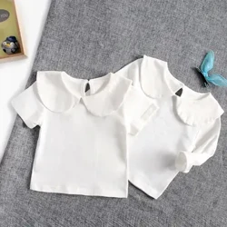 Sanlutoz Mjuk bomull Baby Girls T-shirt Söta spädbarn Toppar Kläder Vita Nyfödda Småbarnsskjortor Kläder Fritidskläder