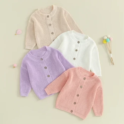 Bayi Laki-laki Anak Perempuan Cardigan Musim Gugur Musim Semi Katun Sweater Top Bayi Anak Pakaian Anak Laki-laki Anak Perempuan Rajutan Sweater Anak-anak Musim Semi Wear