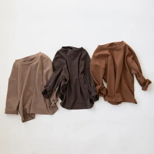 Camiseta básica INS para bebés, camisetas de manga larga, camisetas de algodón puro para niñas, camisetas para niños, camisetas de algodón para primavera, ropa para bebés