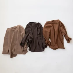 Camiseta básica INS para bebés, camisetas de manga larga, camisetas de algodón puro para niñas, camisetas para niños, camisetas de algodón para primavera, ropa para bebés