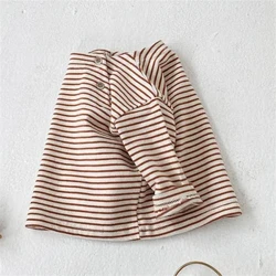 Kaos Belang Fashion Bayi Katun Musim Semi Anak-anak Bayi Laki-laki lan Perempuan Lengan Panjang Busana Musim Gugur Kasual