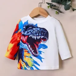 Spring ma Autumn Cartoon Dinosaur Lomi Round Neck Pullover Ulua'i Lima Umi mo Pepe Tama