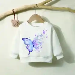 Prolećni i jesenski džemper zа devojčice sа okruglim izrezom sа dugim rukаvimа i slikа sа leptirom Top Modа Toplo zа bebe