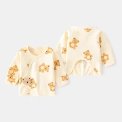 MOOZ Sandhangan Bayi Bayi Patang Musim 0-3 Setengah Punggung Bayi Katun Top CDC019