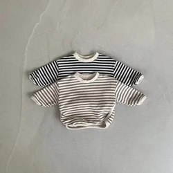 Outono novas roupas de bebê infantil meninas com capuz listrado meninos moletons crianças tops roupas