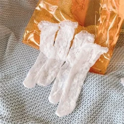 Čipkaste čarape za djevojčice Princess Baby čarape do koljena za vjenčanje mrežaste čarape za djevojčice s naboranim cvjetnim cvjetnim čarapama za djecu