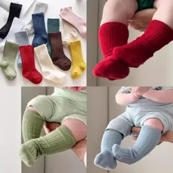 18 Màu Bé Trai Và Bé Gái Đôi Tất Cotton Cổ Gân Cao Đến Đầu Gối Cho Bé Ống Dài Tất Bootes Tất Trẻ Em Bao Tay Chân Socken