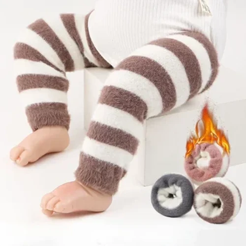 Νεογέννητο Baby Leg Warmers Κάλτσες προστασίας γονάτων με βελούδινη χοντρή κάλτσα Winter Baby Mink Velvet Κάλτσες ποδιών 0-3 ετών