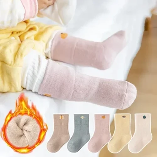Calzini per bambini autunno inverno Scaldamuscoli simpatico cartone animato Addensare Chaussettes ad alta elasticità Calzini per bambini Caldi calzini in spugna per bambini 0-3 anni