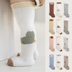 Kanner Loose Been Warm Knéi Héich Lang Kotteng Socken 2023 Hierscht Neigebuerene Baby Koreanesch Stil Socken fir Jongen Meedercher Strümpfe