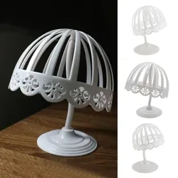 Nye 1 ST Justerbare parykkstativ Plastic Hat Display Parykkhodeholdere 18x36cm mannekenghode/stativ bærbart sammenleggbart parykkstativ