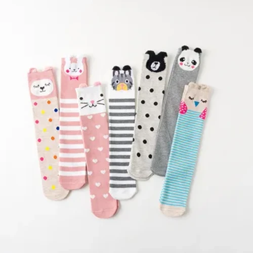 Anak-anak sing luwih anget tungkak kaos kaki sing apik banget Kartun Lucu Anak-anak Gadis Kaos Kaki Setinggi Lutut bayi katun Bayi Animal Over Knee Socks girls