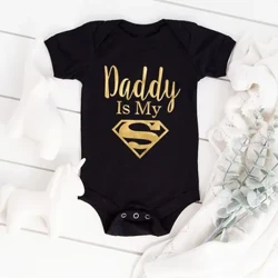 Baby Romper Buachaillí Babaí Nuabheirthe Cailíní Éadaí Is é Daidí Óir Mo Laoch Cló Greannmhar Naíonán Léim Leanbh Gleoite Ócáideach Buachaillí