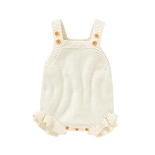 Örme Akrilik Spagetti Sapanlar Kolsuz Bebek Kız yazlık tulum Taşınabilir Bebek Tulum Yürümeye Başlayan Bodysuit 0-18 Ay
