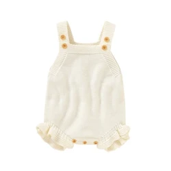ʻO nā kāʻei Spaghetti Acrylic i hoʻopaʻa ʻia me ka lima ʻole o nā keiki kaikamahine i ke kauwela Rompers Portable Infant Jumpsuit ʻO ke kino kino no 0-18 mau mahina.