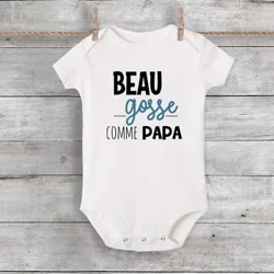 Dathúil Cosúil le Daidí Babaí Nuabheirthe Samhraidh Bodysuit Naíonán Muinchille Gearr Leanbh Buachaill Léim Feistis Bodysuit do Lapadán Greannmhar gleoite
