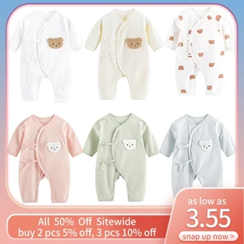 Arth Arth Babi Romper Gwanwyn Haf Dillad Llawes Hir Dillad Cotwm Pur Meddal Bodysuit Babanod Newydd-anedig Jumpsuit Un Darn Gwisgoedd Un Darn
