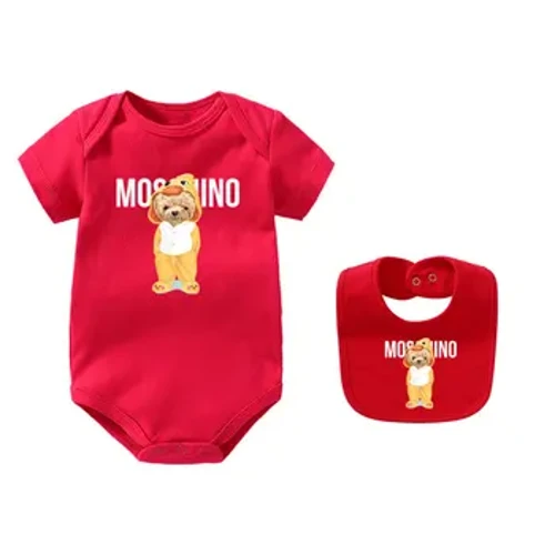 Designer Barn Tecknade Björnbyxor Med Haklappar Ren bomull Nyfödda Baby Jumpsuits För Flickor Pojkar Barn Kläder Bodysuit