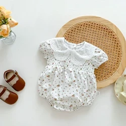 Baby Kleeder Summer nei weiblech Puppelchen kleng fléien Ärm wrap fart romper Neigebueren dënn eent-Stéck Jumpsuit