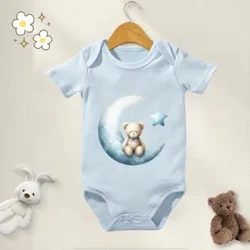 Baby Onesie Pojkar Flickor Romper 100 % bomull Söt björntryck Jumpsuit Spädbarnskläder Nyföddskostym Babykläder