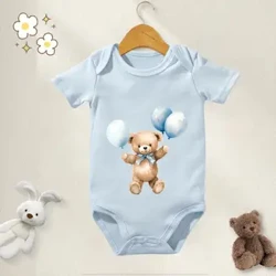 Baby Onesie Pojkar Flickor Romper 100 % bomull Söt björntryck Jumpsuit Spädbarnskläder Nyföddskostym Babykläder