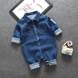 DIIMUU Baby Barn Gutter Klær Rompers Småbarn Barn Overalls Denimbukser Uformelle jumpsuits Langermede motebukser