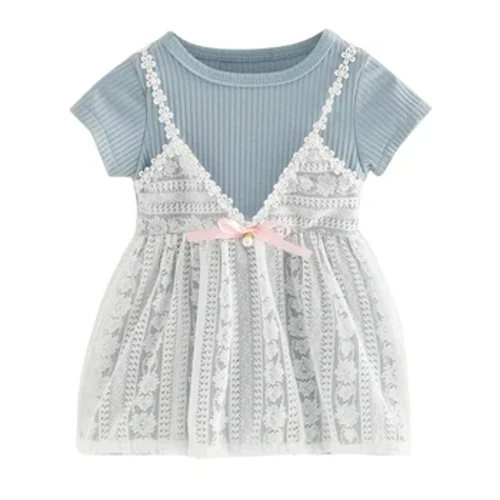 Mùa Hè Cho Bé Trẻ Em Áo Ren Hoa Trẻ Sơ Sinh Đầm Công Chúa Quần Áo Cotton Tập Đi Cho Bé Vestidos Trẻ Em Áo Váy Cho Bé Gái 0-2years